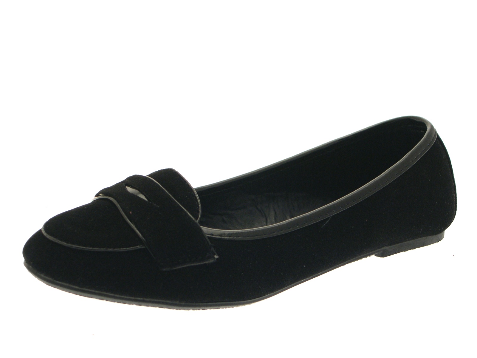 Girls Kids Black School Shoes Mary Jane / Slip On Faux Leather Junior